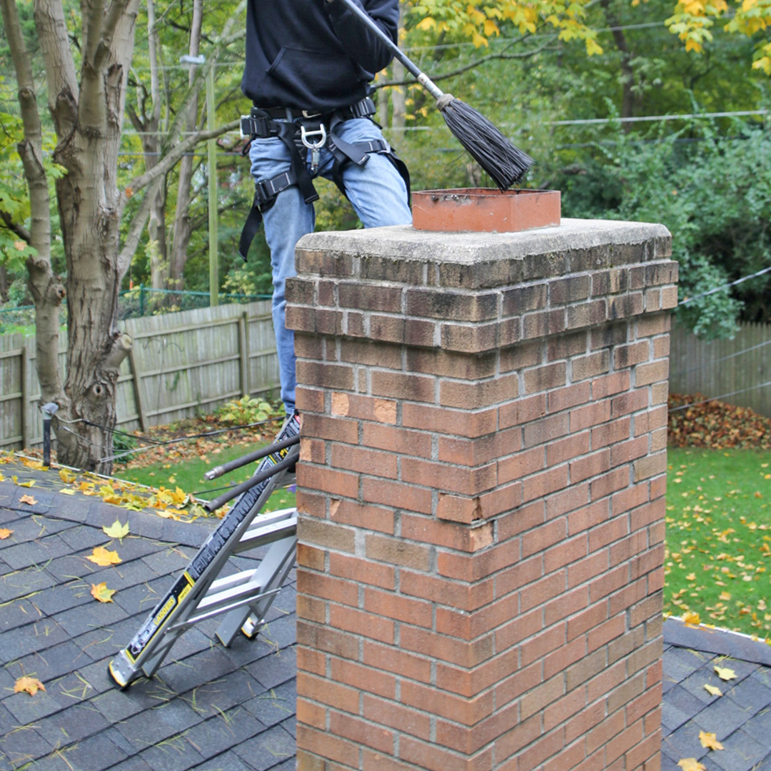 Dirty chimney before sweeping