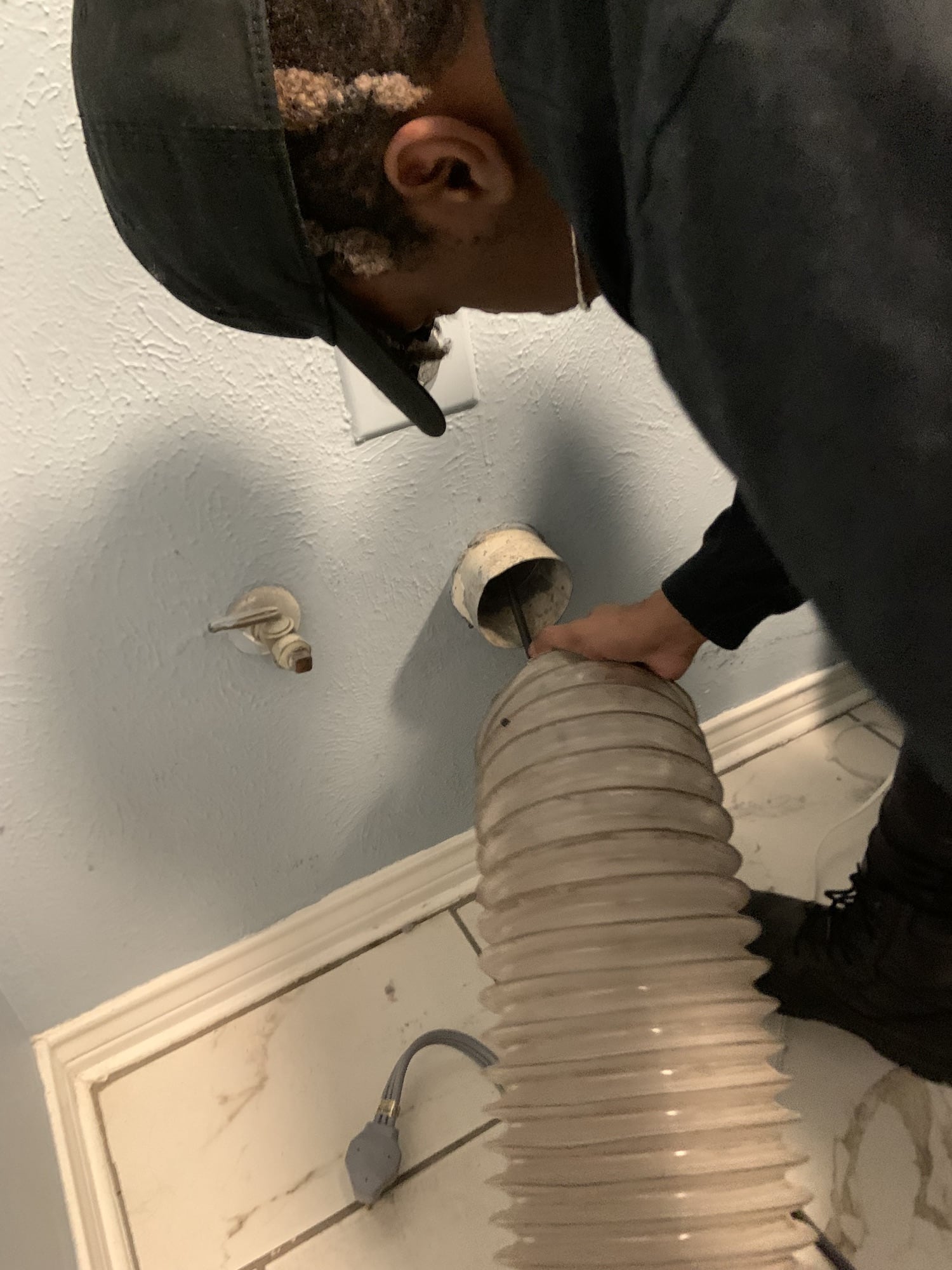 Clogged dryer vent before cleaning